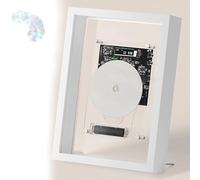 Atwynd Reproductor de CD con Marco Musical y Marco de Fotos Decorativo para Reproducción de Música en Casa, con Bluetooth 5.0/Salida aux de 3.5 mm, Control Remoto y Pantalla LED White