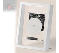 Atwynd Reproductor de CD de Pared con Control Remoto, Reproductor de CD de Música para Decoración se Pared, con Bluetooth 5.0 y Salida Aux, Marco de Fotos Decorativo para Casa, Galería White