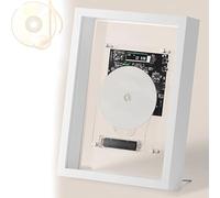Atwynd Reproductor de CD Decorativo con Marco Musical, Marco de Fotos Musical para Decoración del Hogar, con Pantalla LED, Reproductor de CD con Bluetooth 5.0/Salida Aux de 3.5 mm White