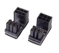 ATX - Adaptador de corriente de 6 pines hembra a 6 pines macho, ángulo de 180 grados, para tarjetas gráficas de escritorio Pack of 2