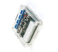 ATX Fuente de alimentación Adaptador de 24 pines con conector USB - Fuente de alimentación para PC DIY Proyectos y Laboratorios, 4 grupos de voltaje, interruptor integrado, azul, 78 x 80 x 17 mm (With