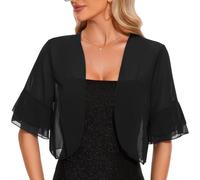 Atxnn Bolero Mujer de Gasa Toreras de Media Manga con Volantes Cardigan