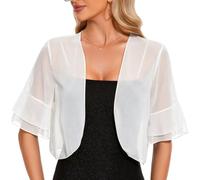 Atxnn Bolero Mujer de Gasa Toreras de Media Manga con Volantes Cardigan