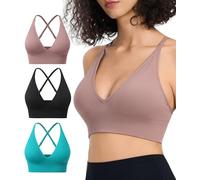 Atxnn Sujetador Deportivo Mujer Top Deporte Ajustable Spaghetti Straps Bra Almohadillas Extraíbles para Yoga Pilates Tous Les Jours