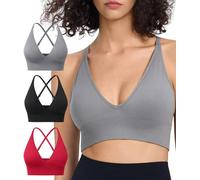 Atxnn Sujetador Deportivo Mujer Top Deporte Ajustable Spaghetti Straps Bra Almohadillas Extraíbles para Yoga Pilates Tous Les Jours