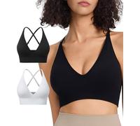 Atxnn Sujetador Deportivo Mujer Top Deporte Ajustable Spaghetti Straps Bra Almohadillas Extraíbles para Yoga Pilates Tous Les Jours