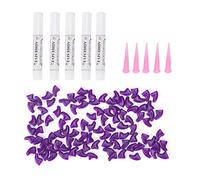Atyhao 100Pcs Dog Nail Cover, PVC Multifuncional Soft Pets Wraps Paws Claw Anti-Scratch Nail Cover Green Deep Purple Color(Púrpura m)