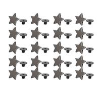 Atyhao 20 Piezas Remache en Forma de Estrella, botón de Perno Prisionero Estrella Remaches de Estrella Tachuelas Broche Bricolaje Ropa Zapatos decoración con Tornillos(Color Negro Metal)
