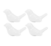 Atyhao 4 juegos de perillas de cerámica con forma de pájaro, manija de tirar de armario de cajón de puerta de bricolaje, accesorios para muebles, manija de cocina, perillas y tiradores(blanco)