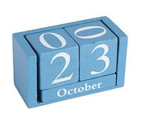 Atyhao Bloque de Calendario, Calendario De Madera Calendario Madera Calendario de Escritorio perpetuo de Madera Vintage Calendario de Cubos de Madera Calendario Mes Fecha Pantalla Decoración de