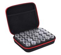 Atyhao Caja de almacenamiento con 30 ranuras para bordado de diamantes, accesorios de pintura de medicina de joyer¨ªa, caja de almacenamiento de herramientas (rojo)