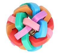 Atyhao Juguetes de Pelota de Goma, Juguete Interactivo de masticación de Bola Suave Colorida de TPR con Campana Interior para Perros Mini Cerdos(S)