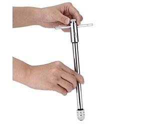 Atyhao Llave de trinquete con Mango de Barra en T Ajustable M3-M8 y M5-M12 para Juego de machos y Matrices(M5-M12 Largo)