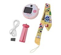 Atyhao Mini cámara de juegos para niños, funda protectora para cámara selfie para niños con trípode para Navidad (rosa)