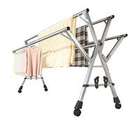 ATYUJKB Tendedero De Ropa Exterior Balcon, De Ropa Plegable con Ruedas, Tendales De Independiente, Estante De Secado Ropa Acero Inoxidable, Tendedero De 5 Varillas (240cm/95in)