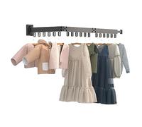 ATYUJKB Tendedero de Ropa Exterior para Balcon, Colgador de Ropa Montado en La Pared, Tendedero de Ropa Plegable, Tendal Vertical Aleación de Aluminio (Black 58cm/23in)