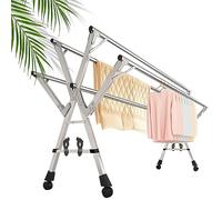 ATYUJKB Tendedero De Ropa Exterior para Balcon, Tendedero Torre Acero Inoxidable, Estante De Secado Interior De Pie, Tendedero De Independiente, Tendedero De 5 Varillas (160cm/63in)