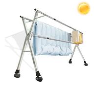 ATYUJKB Tendedero Ropa Tendedero Retractil Acero Inoxidable, tendedero de Ropa Exterior, de Ropa Plegable con Ruedas, Tendedero De Interior De Pie, con Ruedas de 360° (240cm/94 in)