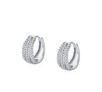 Au 375/585/750 Pendientes de oro blanco de oro auténtico, 3 edades, oro blanco 9 K/14 K/18 K, Oro blanco de 18 quilates (750), Moissanita