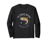 Au Sable River Michigan Trucha Mosca Pesca Souvenir Au Sable Manga Larga