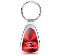 Au-Tomotive Gold, INC. Llavero con forma de lágrima roja con licencia oficial para Ford Mustang, Rojo -, Standard