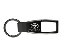 Au-TOMOTIVE GOLD Llavero compatible con el logotipo de Toyota Tundra, mosquetón de perlas negras de alta calidad, Negro -