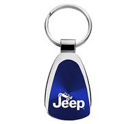 Au-Tomotive Gold Llavero y llavero compatibles para Jeep Climbing, logotipo azul, metal cromado, llavero de lágrima, Azul