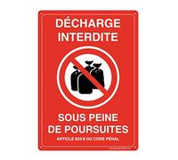 AUA SIGNALETICA - Panel preperforado con esquinas redondeadas - Descarga prohibida bajo pena de enjuiciamiento - 210 x 300 mm, aluminio Dibond 3 mm