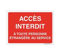 AUA SIGNALETICA - Señal con esquinas redondeadas, acceso prohibido a cualquier persona extranjera al servicio - 210 x 150 mm, aluminio Dibond 3 mm