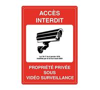 AUA SIGNALETIQUE 202043-AI-p-150x210 Panel Preperforado con Ángulos Redondeados PVC, Acceso Prohibido Propiedad Privada Bajo Video, A 4:210 x 300 mm