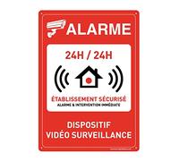 AUA SIGNALETIQUE 202043-AI-p-150x210 Panel Preperforado con Ángulos Redondeados PVC, Alarma 24H Secure Establishment Under Video, A 5:150 x 210 mm