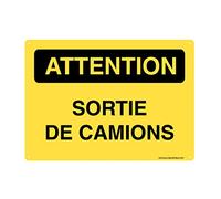 AUA SIGNALETIQUE 202043-AI-p-150x210 Panel Preperforado con Ángulos Redondeados PVC, Attence out of Trucks, 300 x 210 mm