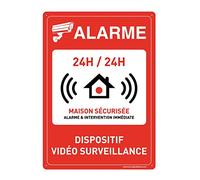 AUA SIGNALETIQUE 202061-AI-a-350x490 Panel Preperforado con Ángulos Redondeados Aluminio Dibond, Alarma 24H House Secure Under Video, 330 mm Ø