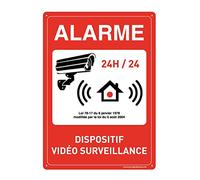 AUA SIGNALETIQUE 202062-AI-p-150x210 Panel Preperforado con Ángulos Redondeados PVC, Alarma Y Dispositivo De Videovigilancia 24H/24, 450 mm Ø