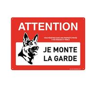 AUA SIGNALETIQUE 202121-AP-a-420x300 Panel Preperforado con Ángulos Redondeados Aluminio Dibond, Watchdog Attention I Watch The Guard Model 2, 330 mm Ø