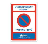 AUA SIGNALETIQUE 202148-AI-v-300x420 Cartel con Esquinas Redondeadas Adhesivo de Vinilo, Estacionamiento Prohibido Estacionamiento Privado Bajo Penalización De Impound, 300 x 420 mm