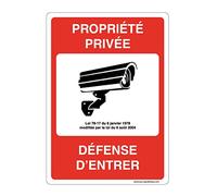 AUA SIGNALETIQUE 202159-AI-a-300x420 Cartel con Esquinas Redondeadas Aluminio Dibond, Propiedad Privada Bajo Videovigilancia Defensa para Entrar, 300 x 420 mm