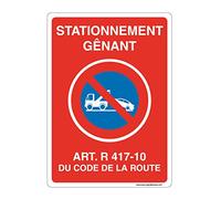 AUA SIGNALETIQUE 202161-AI-p-150x210 Firma con Esquinas Redondeadas PVC, Aparcar Artículo Inconveniente. R 417 10 del Tráfico por Carretera, 150 x 210 mm