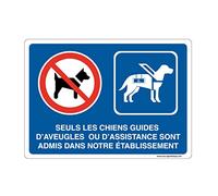AUA SIGNALETIQUE 202183-AP-p-490x350 Letrero con Esquinas Redondeadas PVC, Solo Se Permiten Perros Guía para Ciegos O Asistencia, 490 x 350 mm