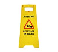 Aua Signaletique - Chevalet Signalisation Nettoyage en Cours Attention - Poids 1 kg en Plastique Jaune