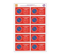 AUA SIGNALETIQUE - Lot de 4 Planches de 10 Autocollants - Stationnement Interdit - vitre Voiture -95x50 mm - Autocollant Normal - Message courtois