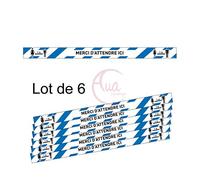 AUA SIGNALETIQUE - Lot de 6 Bandes de Marquage au Sol - Merci d'attendre Ici - Bleu - Autocollant laminé - 1300x100 mm