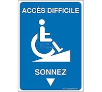 Aua Signaletique - Panneau Accès Difficile - Sonnez-Ai - 450X630 Mm, Pvc 1. 5 mm