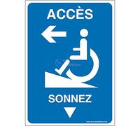 Aua Signaletique - Panneau Accès Gauche - Sonnez-Ai - 300X420 Mm, Pvc 1. 5 mm