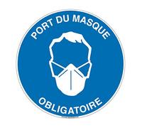 AUA SIGNALETIQUE - Panneau Port du Masque Obligatoire Circulaire - Ø 330 mm, PVC 1.5mm