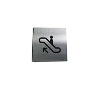 AUA SIGNALETIQUE - Plaque Alu Brossé Escalator 02-130x130 mm