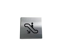 AUA SIGNALETIQUE - Plaque Alu Brossé Escalator 04-130x130 mm