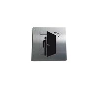 AUA SIGNALETIQUE - Plaque Alu Brossé Fermez la Porte - 130x130 mm