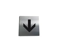 AUA SIGNALETIQUE - Plaque Alu Brossé Flèche Directionnelle 01-130x130 mm