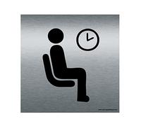AUA SIGNALETIQUE - Plaque Alu Brossé Salle d'Attente - 200x200 mm